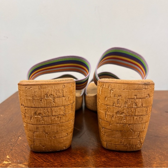 Italian Made Wedges Slip Ons Rainbow Elastic Straps 7M - Picture 5 of 11